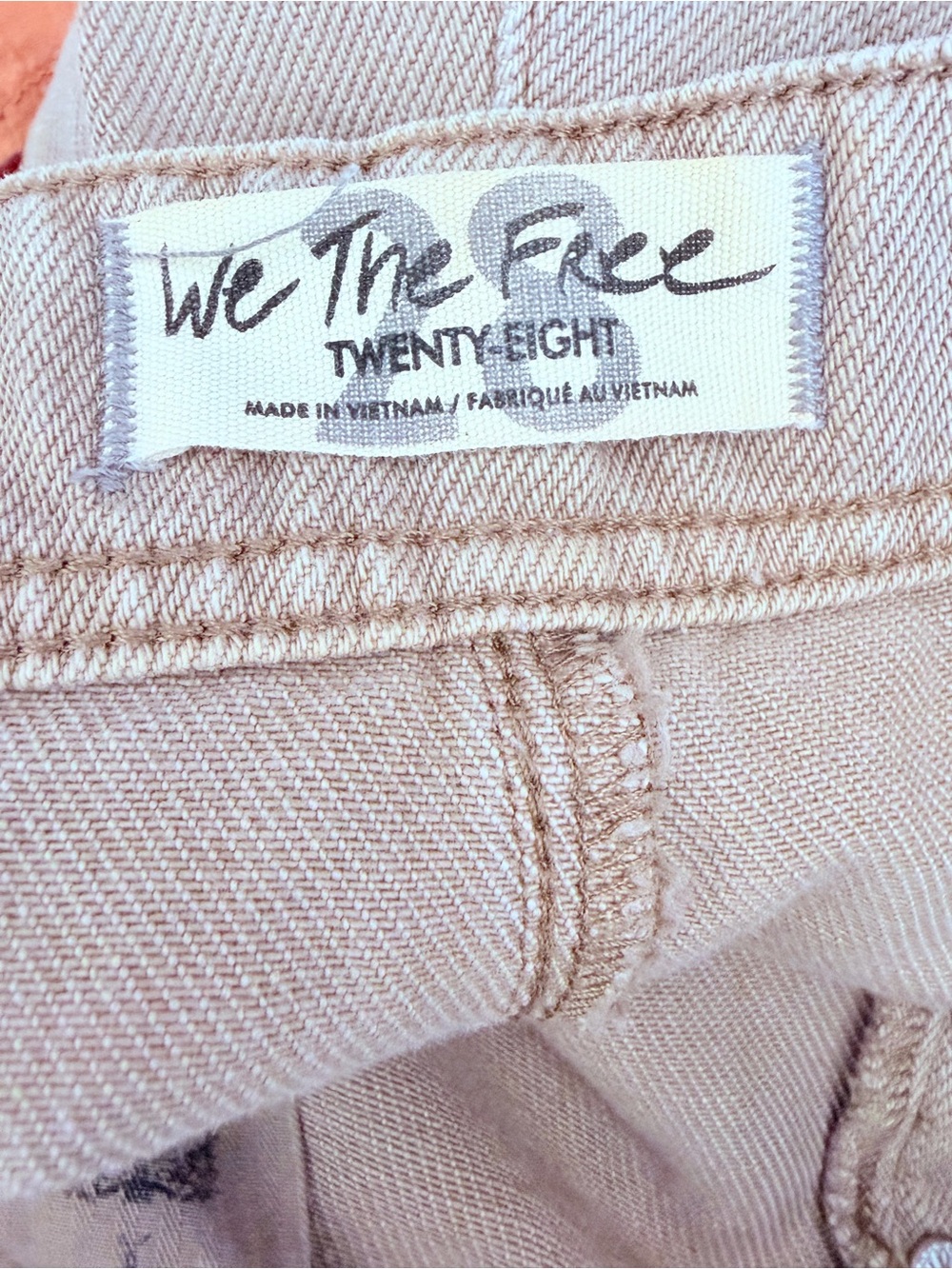 Free People We The Free Oska Relaxed Fit Jeans size 28 Tan Button Front - Picture 6 of 9